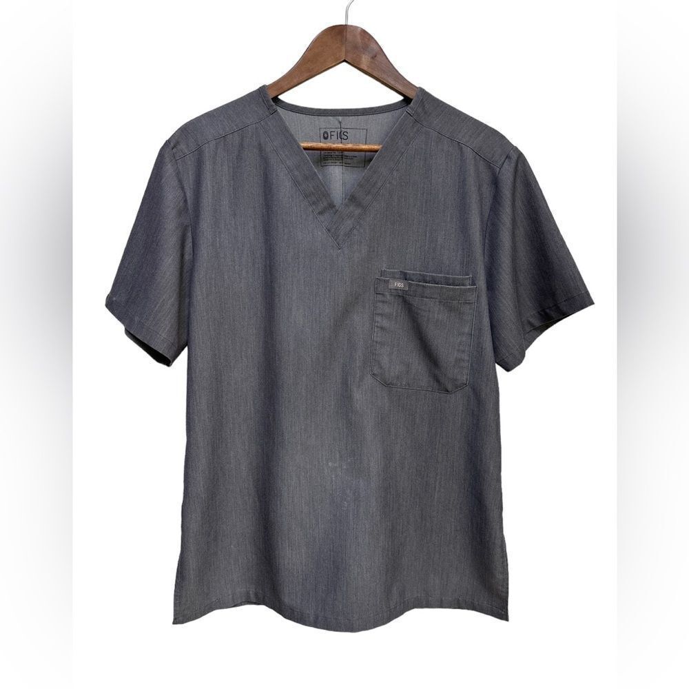 FIGS Technical Collection Short Sleeve Top Gray Size Medium